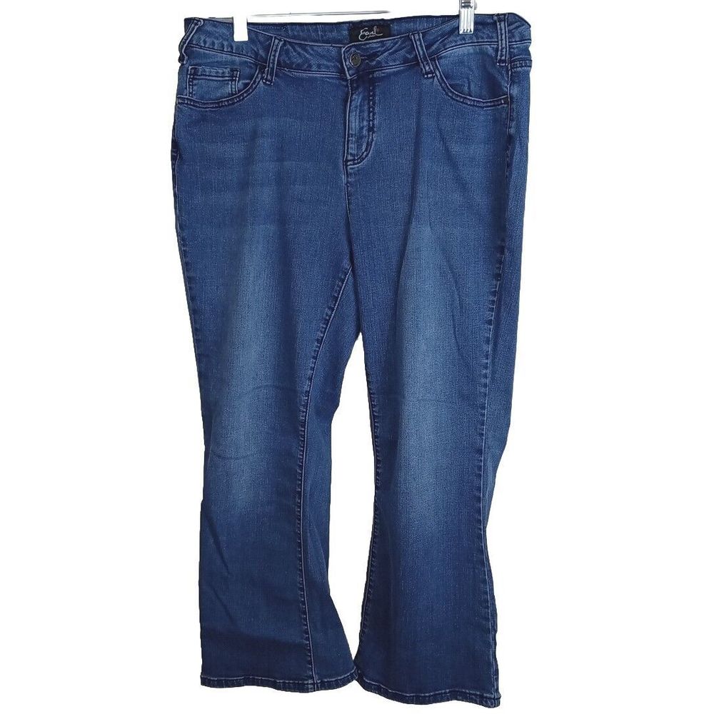 Earl Jeans Womens Size 16 Blue Denim Flare Medium Wash Stretch Modern Fit